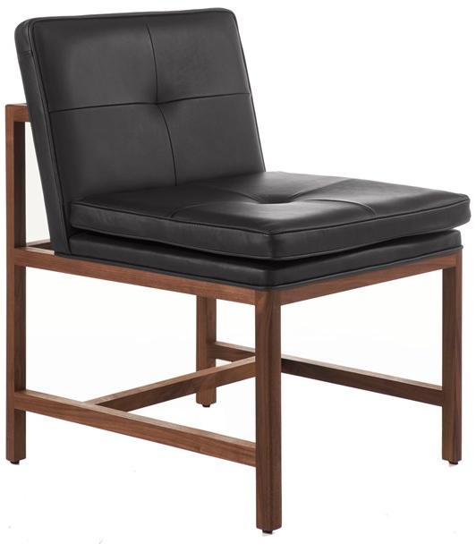 BassamFellows Мягкое кожаное кресло Wood frame dining Cb-541 - Вид №1