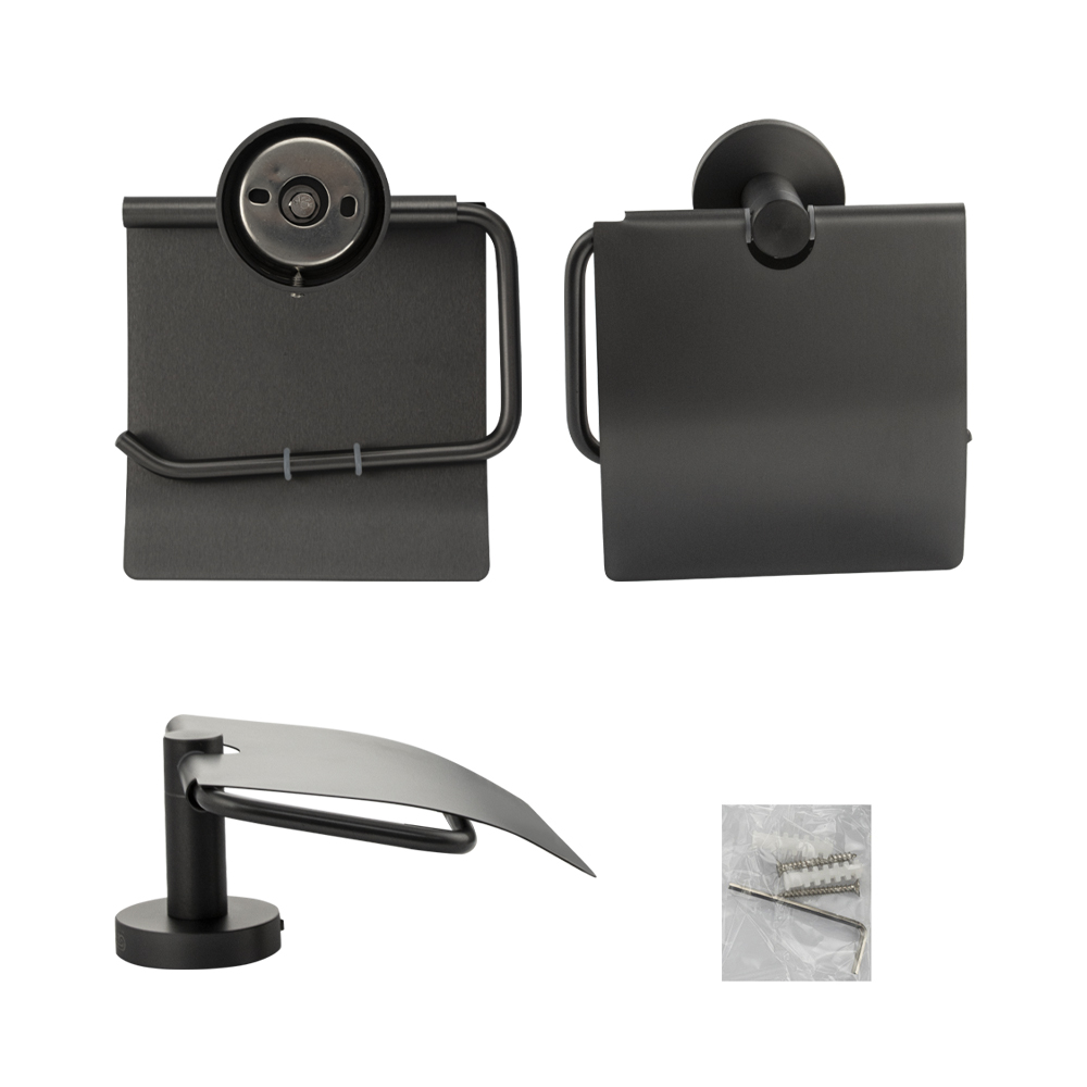 GFmark - Держатель туалетной бумаги с экраном, ГРАФИТ, код: 78003  - Вид №3