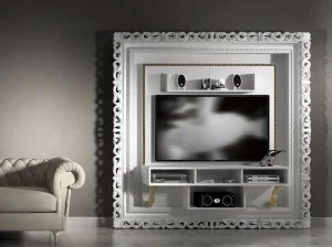 Vismara Design Стенка из лакированного дерева в стиле барокко с подставкой под телевизор Classic