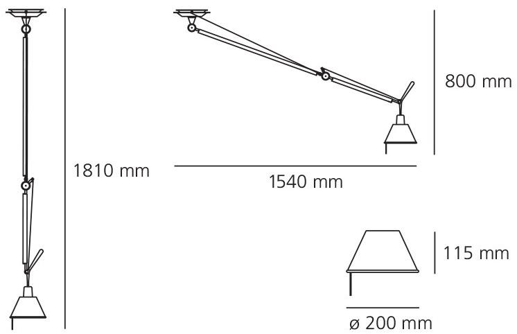 Artemide Регулируемый подвесной светильник из алюминия Tolomeo 0371050a - Вид №2
