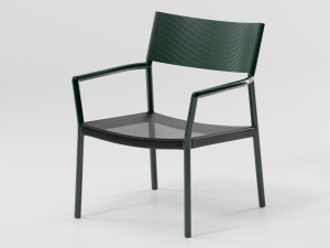 Алюминиевое кресло с подлокотниками и сиденьем из текстилена