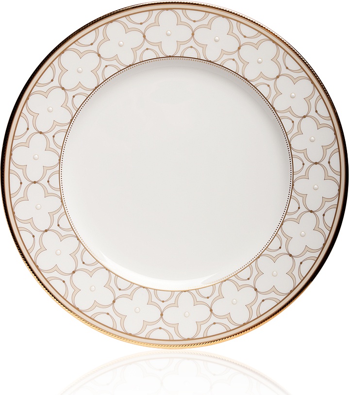 10628670 Noritake Тарелка обеденная Noritake "Трефолио,золотой кант" 28см Фарфор костяной 