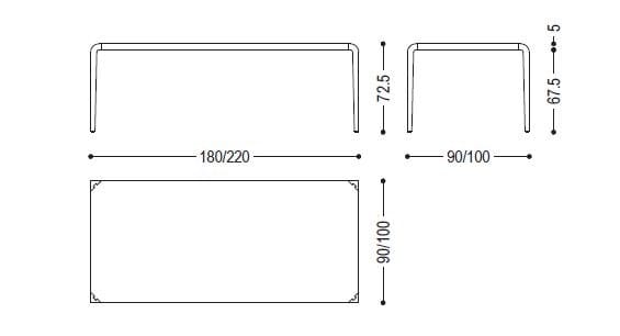 Прямоугольный стол из массива дерева Riva 1920 Изящная ARCH-00015658 - Вид №3