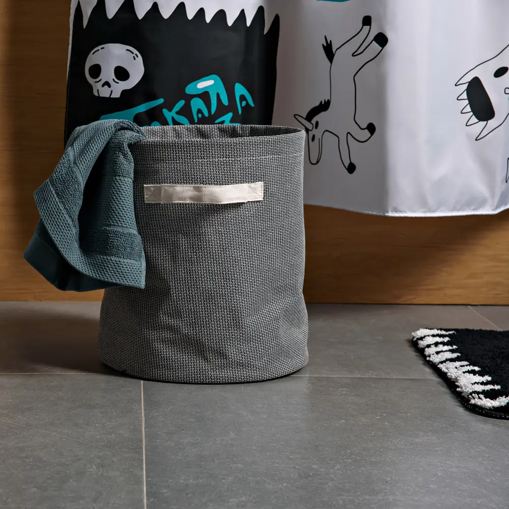 Корзина для белья Irony цвет серый MOROSHKA STLM-2145088 - Вид №2