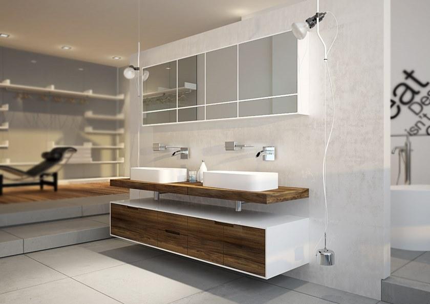 MOMA Design Двойная подвесная тумба под умывальник из дерева sun-id-1427280 - Вид №2