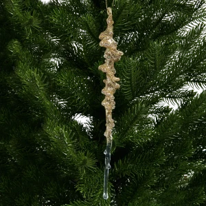 88458683 Новогоднее украшение Сосулька 22x4 см цвет золото STLM-1494940