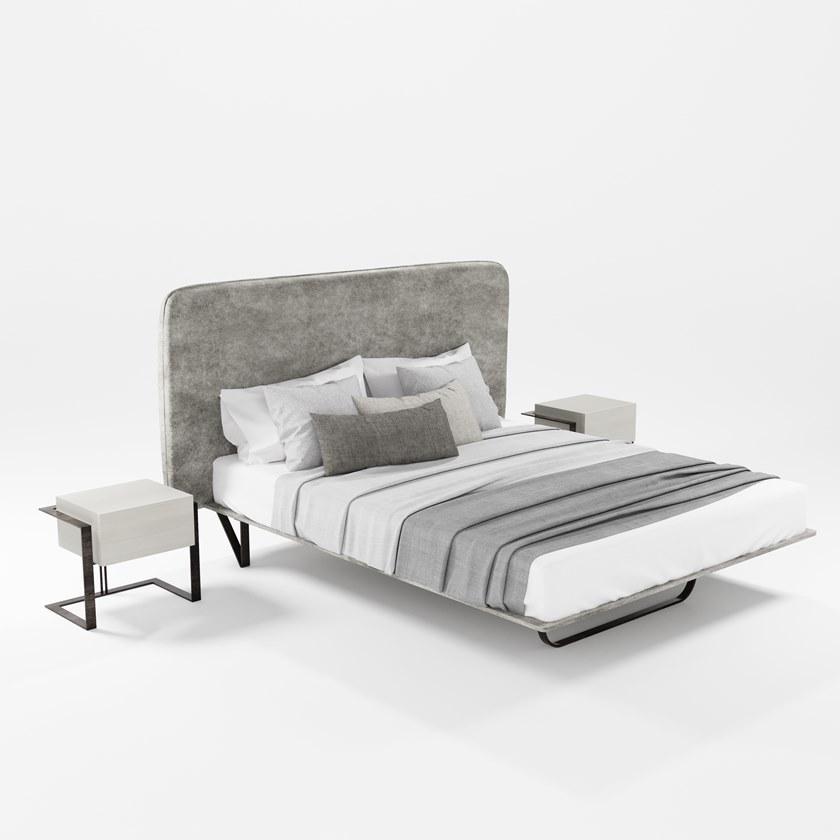 Barel Двуспальная кровать с обивкой из ткани sun-id-1406325 - Вид №1