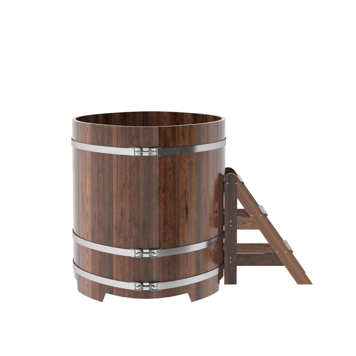 1190 Купель овальная из лиственницы 1,15х1,83х1,2 морёная премиум Alyarus  - Вид №2