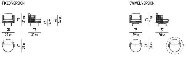 Minotti Кожаное кресло с деревянной конструкцией Torii sun-id-1516488 - Вид №4