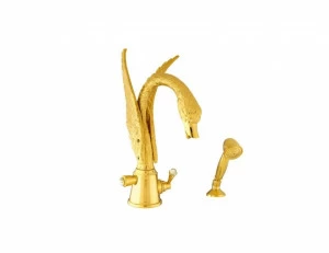 039257.A00.00 Прогрессивный смеситель monolever для ванны с кристаллами Swarovski Золото 24К