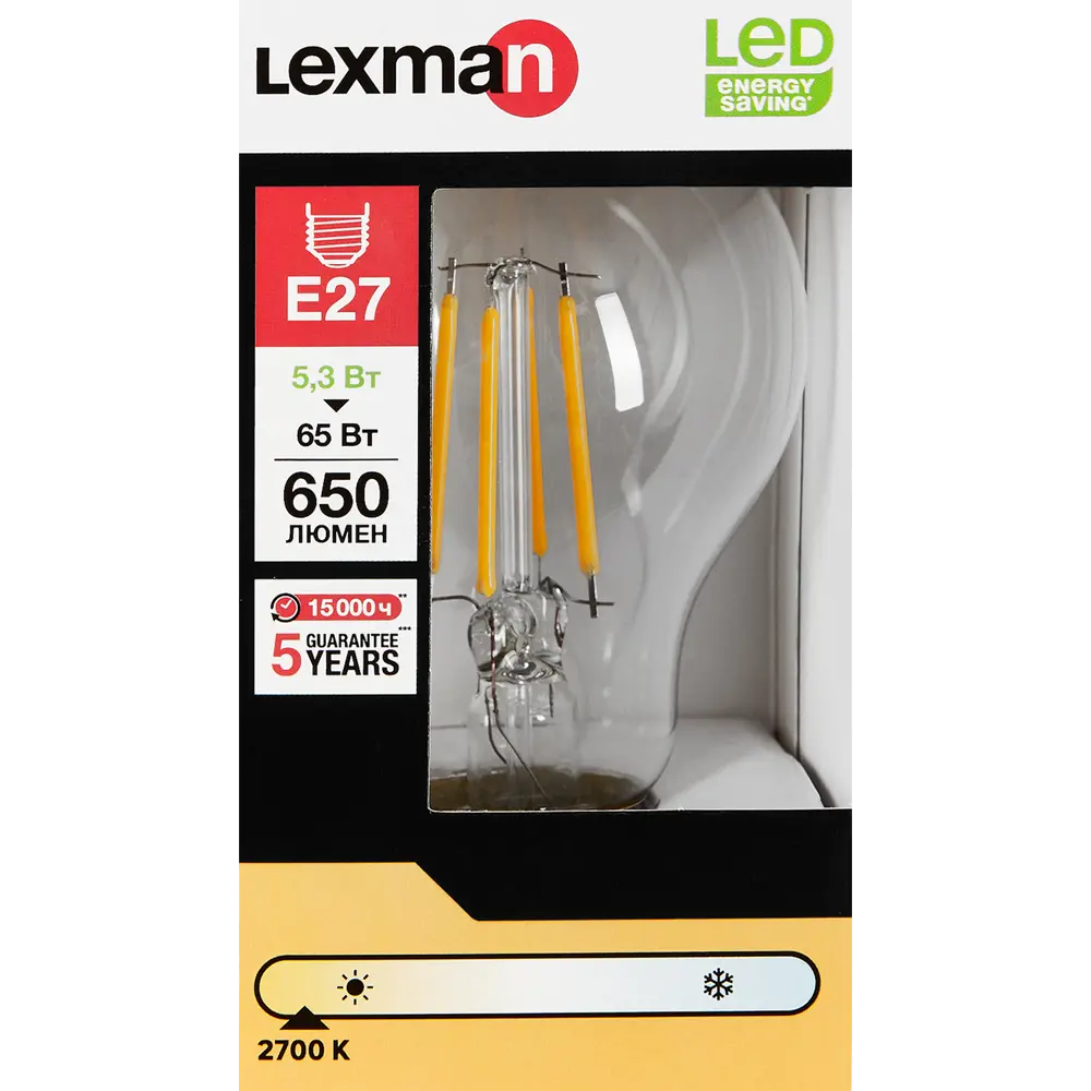 LEXMAN LED лампа E27 груша с теплым светом для уютного интерьера 82991663 STLM-0924808 - Вид №3