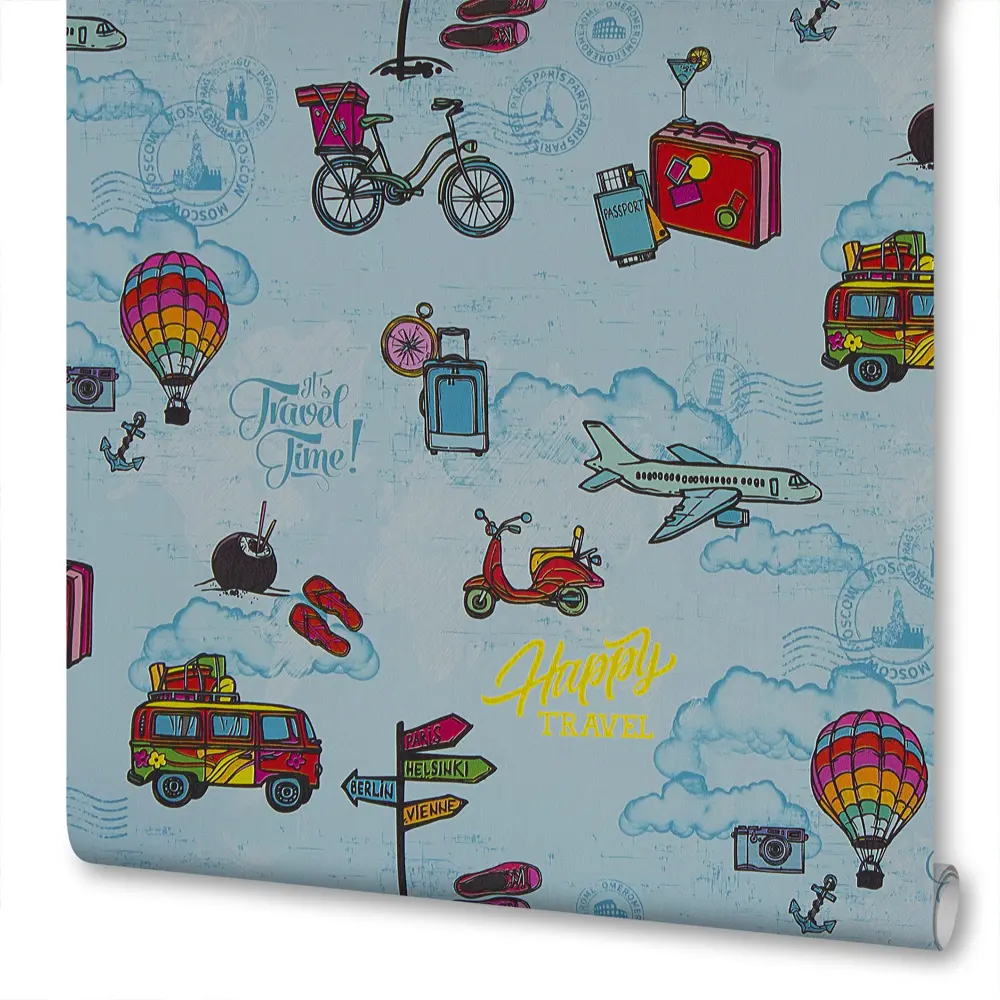 Обои Автобус 1.06х10 м цвет голубой ЭР 3714-2 Erismann Magic travel STLM-2008097