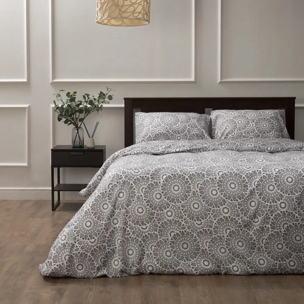 Комплект постельного белья Eclair Мульти евро полисатин дымчато-серый STLM-2118926