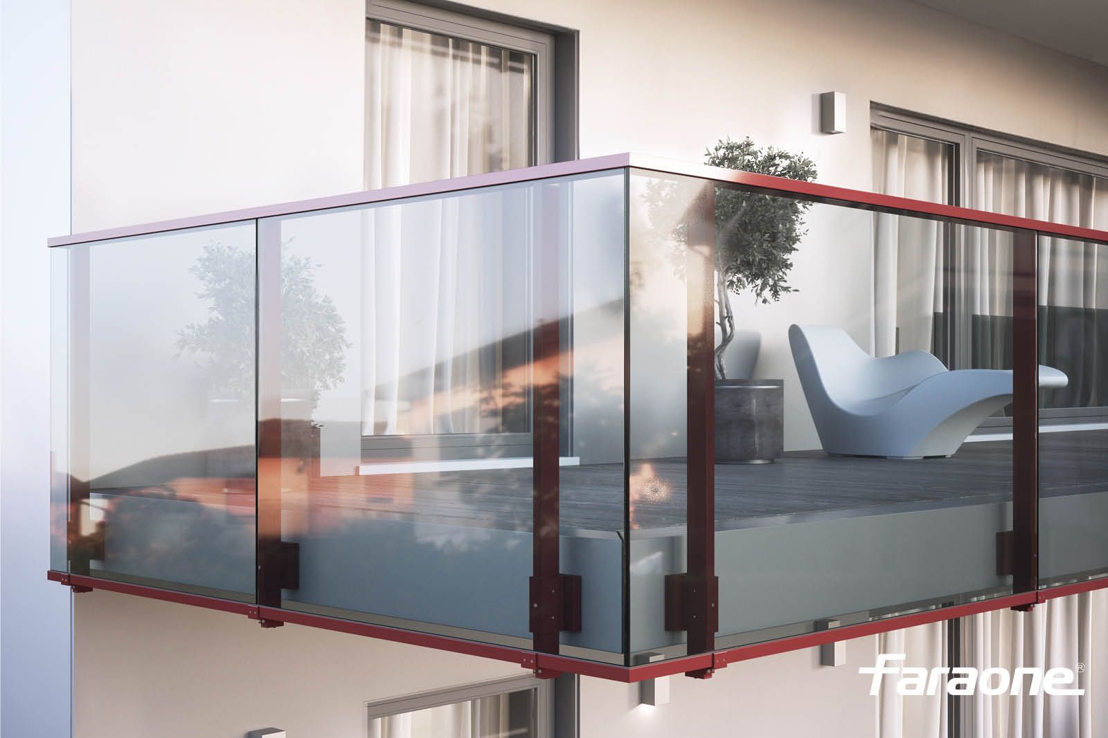 Перила из алюминия и стекла FARAONE Maior Evo ARCH-00105448 - Вид №1