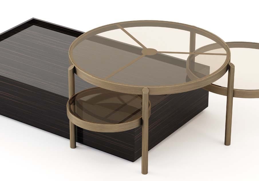 Низкий журнальный столик из бронзы и дерева Stylish Club His &amp ARCH-00059988 - Вид №3