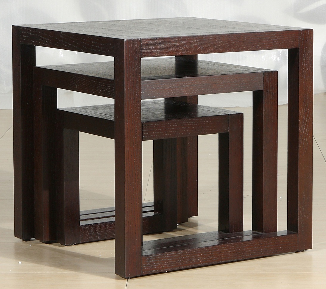 Приставной столик квадратный венге Lago Maggiore, 3 штуки PUSHA PUSHA 062861 Венге;черный  - Вид №3