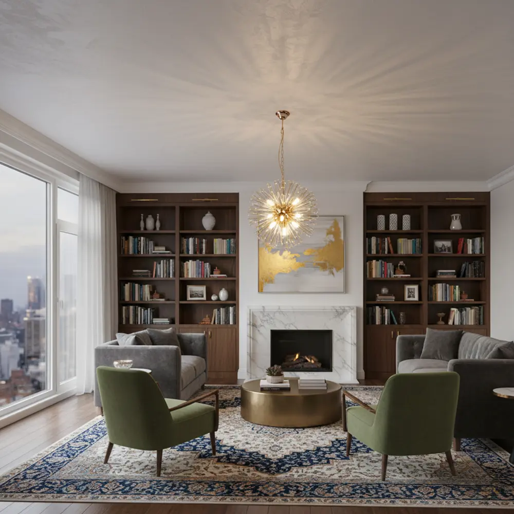 Люстра подвесная Mimosa 8 ламп 12 м² цвет золото ESTARES STLM-2129014 - Вид №6