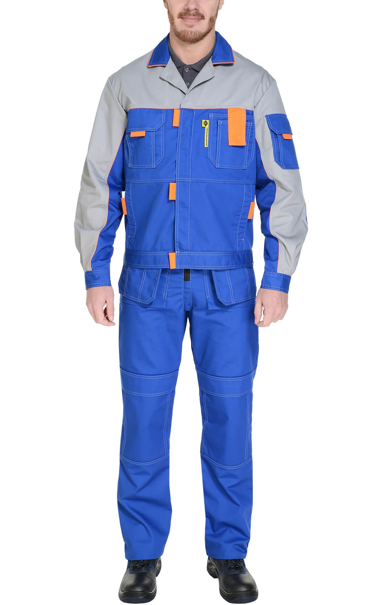 5039609 Костюм "Профессионал-2" василек-светло-серый  Летняя спецодежда  размер 72-74/206-212  - Вид №19