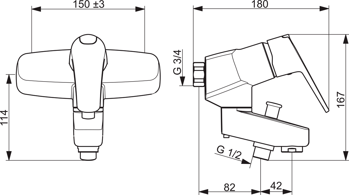 Oras 1871G Cмеситель для ванны и душа 1871G Vega Хром  - Вид №1