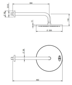 Круглая душевая головка из нержавеющей стали