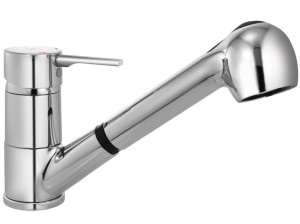 Смеситель для кухни из хромированной латуни со съемным ручным душем