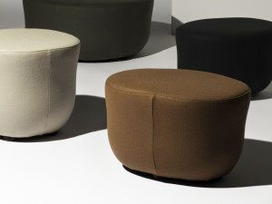 Овальный пуф из ткани