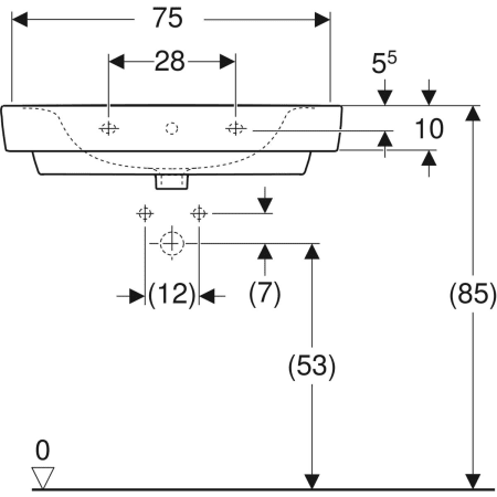 501.727.00.1 Накладная раковина Geberit Renova Plan Geberit  - Вид №36