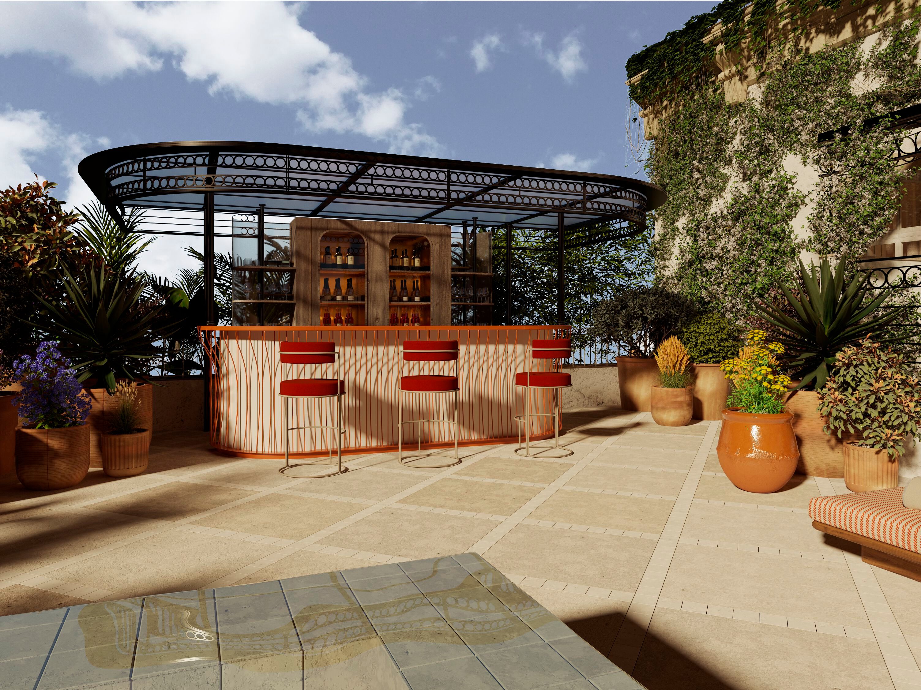 Стальная барная стойка с порошковым покрытием iSimar Riviera ARCH-00121303 - Вид №6