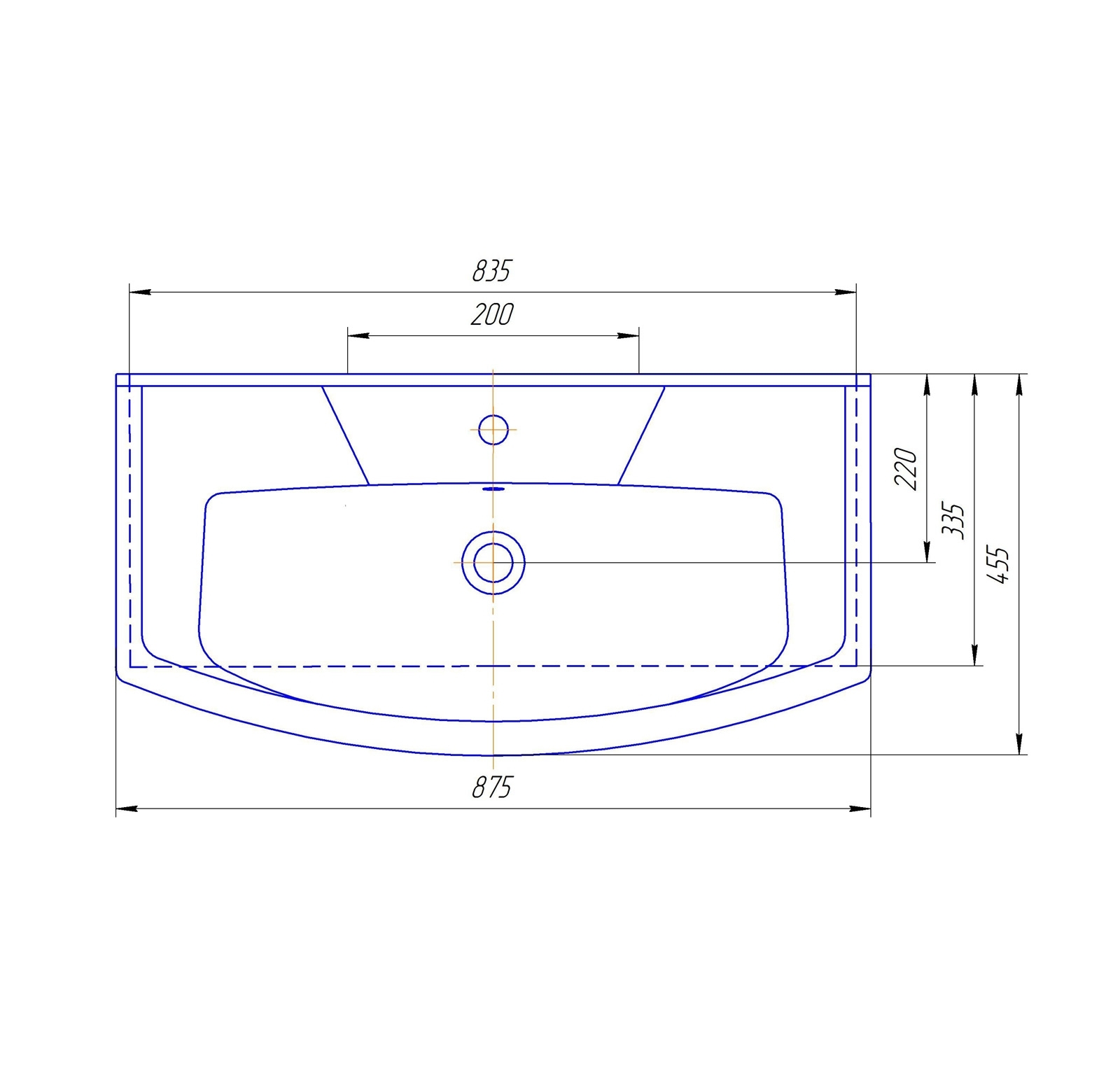 Подвесная раковина настенная прямоугольная KIROVIT VIGO белая sun-id-665174 - Вид №1