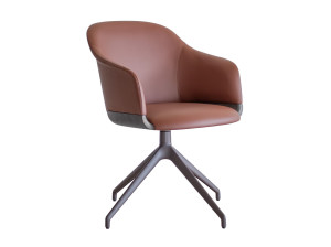 Кожаное вращающееся кресло с подлокотниками