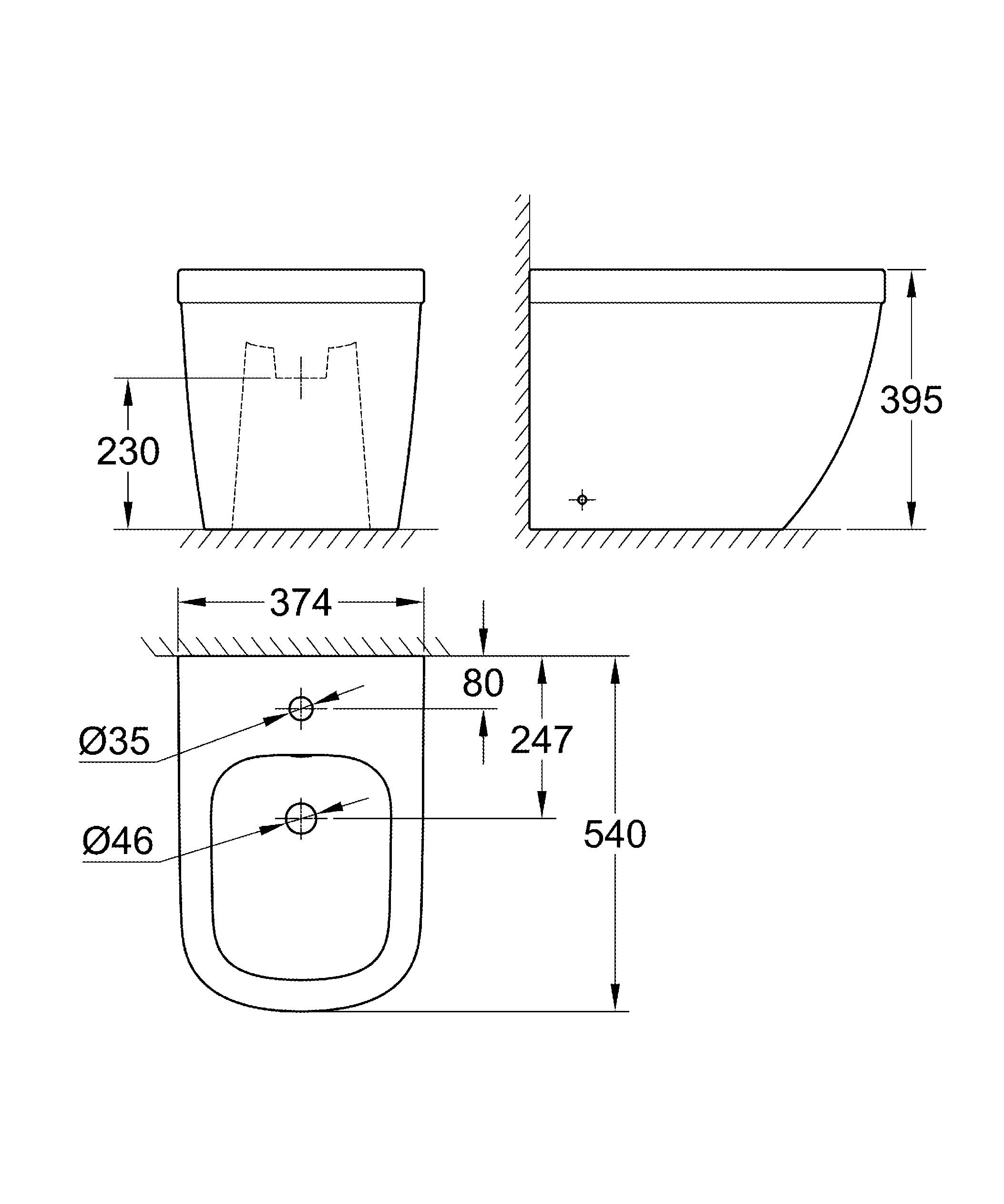 3934000H Биде напольное Euro Grohe - Вид №1