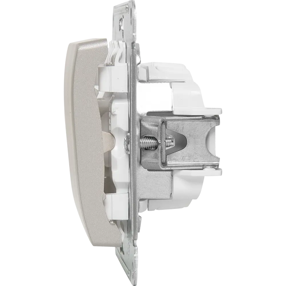 Выключатель проходной встраиваемый Systeme Electric Glossa СХ6 1 клавиша цвет платиновый STLM-2093348 - Вид №3