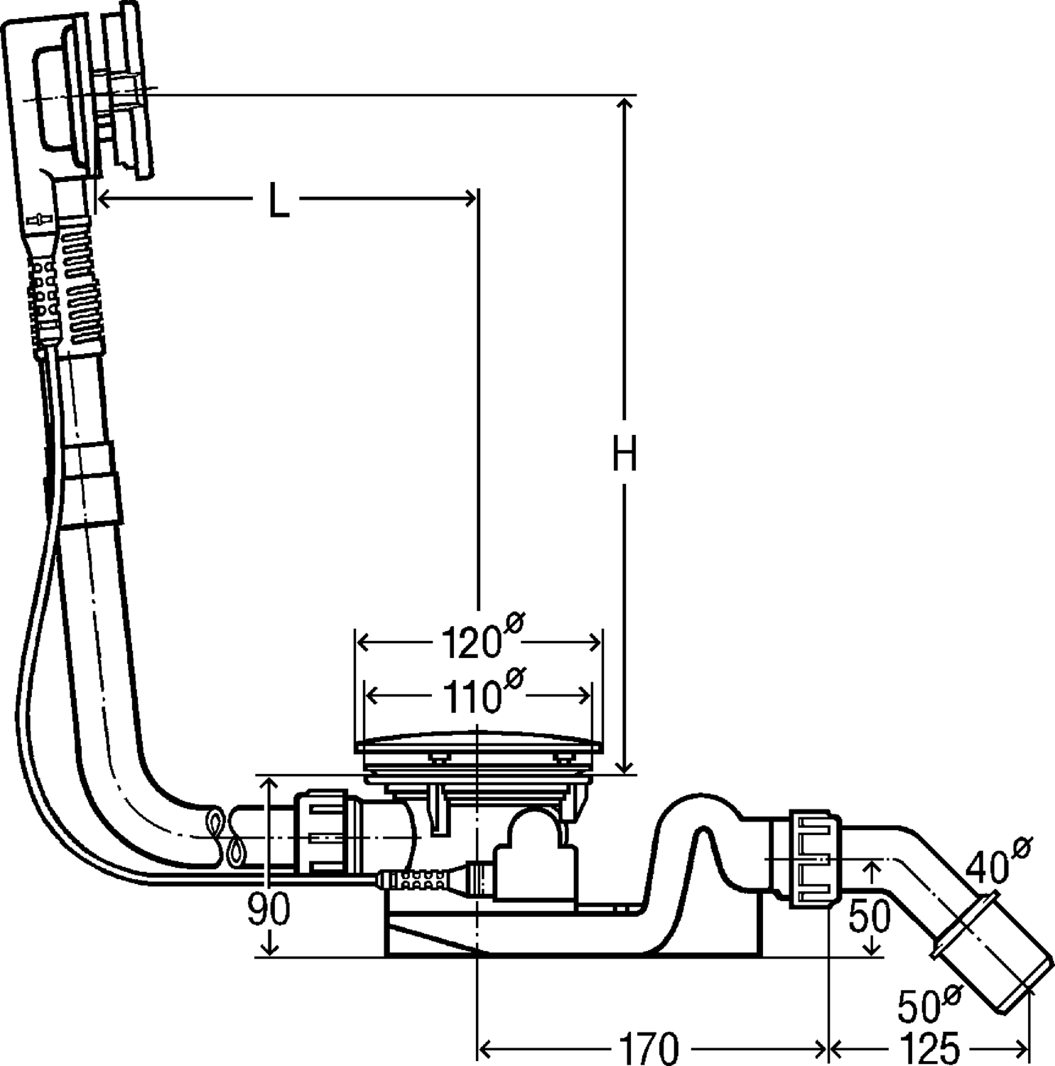 Канализационная арматура  Сифоны для ванн и душевых поддонов  Сифоны для ванн  Не содержит/в комплект не входит: VIEGA 688 561 *)1) Модель 6143.11 Santreyd  - Вид №2