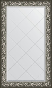 BY 4243 Зеркало с гравировкой в багетной раме - византия серебро 99 mm EVOFORM Exclusive-G