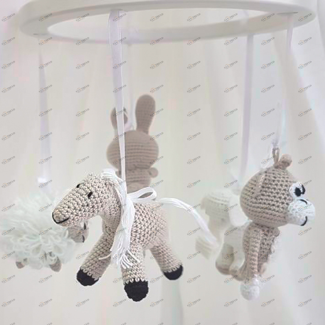 Мобиль на кроватку "Ассорти" серый ELLIPSE  351686 Белый;серый Santreyd 