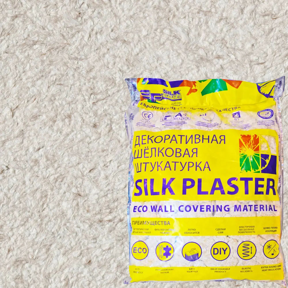 Жидкие обои Silk Plaster Оптима 054 1 кг цвет белый с вкраплениями STLM-2061970