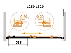 Душевая дверь в проем CEZARES RELAX-BF-1-130-P-Bi - Вид №2