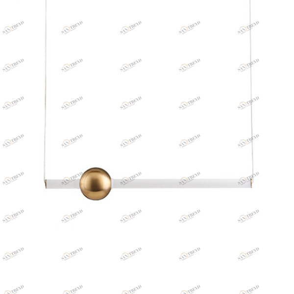 Светильник подвесной 10х60 см белый с золотом Delight Collection 10053P/B1 DELIGHT COLLECTION ДИЗАЙНЕРСКИЕ 00-3882346 Золото;прозрачный 