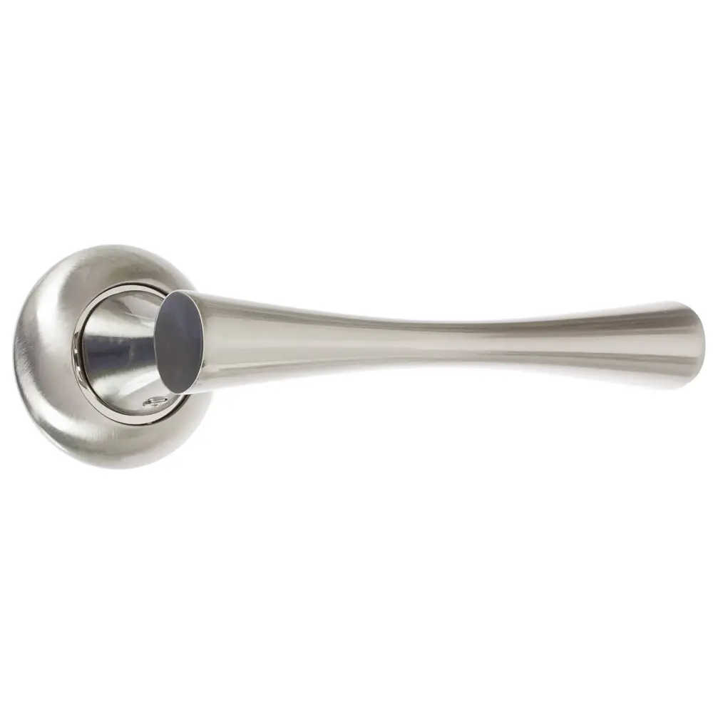 Ручка дверная на розетке Роденго, цвет никель матовый RENZ STLM-2093055