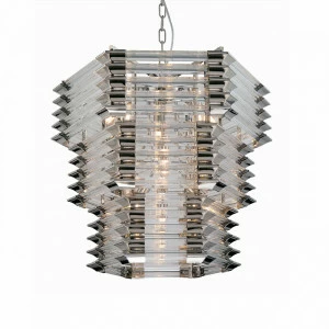 Светильник подвесной 51х60 см никель Wren KG0970P-12 nickel DELIGHT COLLECTION ДИЗАЙНЕРСКИЕ 00-3883091 Прозрачный;серебро