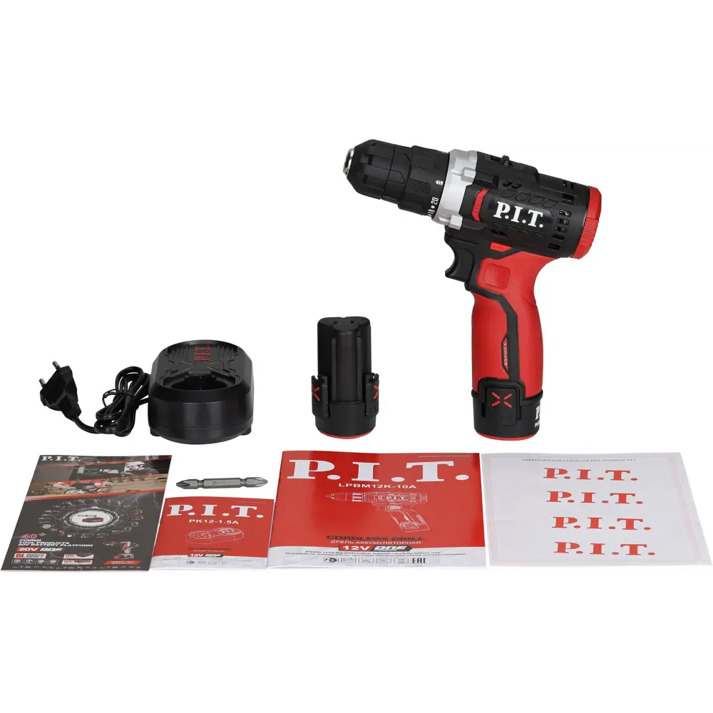 Дрель-шуруповерт аккумуляторная P.I.T. LPBM12K-10A, 12 В Li-Ion, 2x1.5 Ач STLM-2010955 - Вид №17