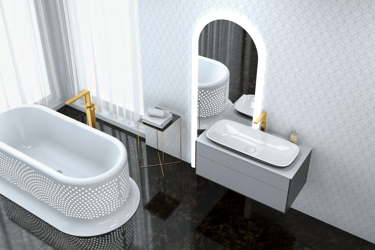 Ванна из искусственного камня Kerrock Lolly 01240 хромотерапия Словения Kolpa-San  - Вид №1