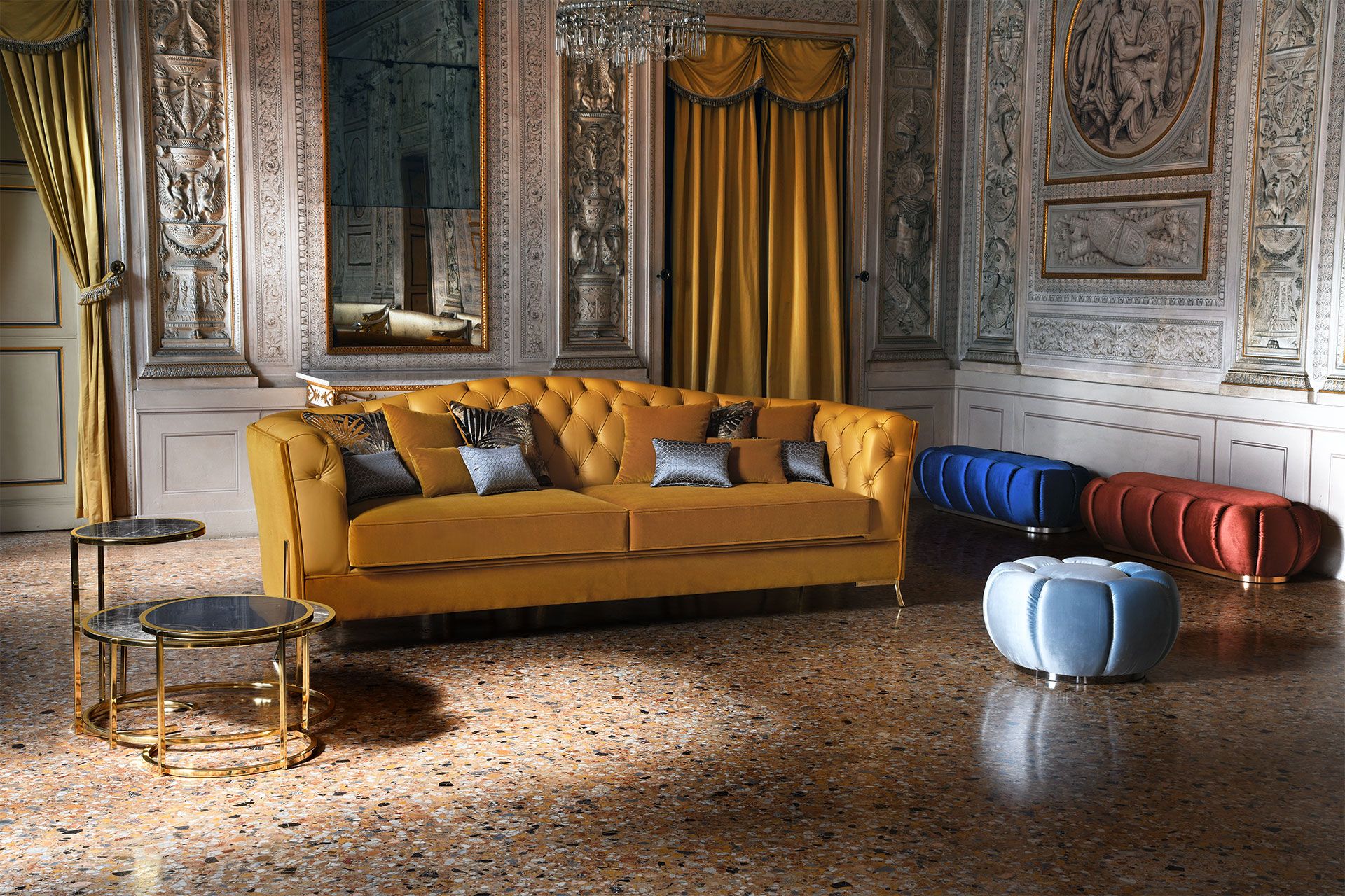 Ткань capitonné диван с огнестойкой обивкой Domingo Salotti Nefele ARCH-00071336 - Вид №4