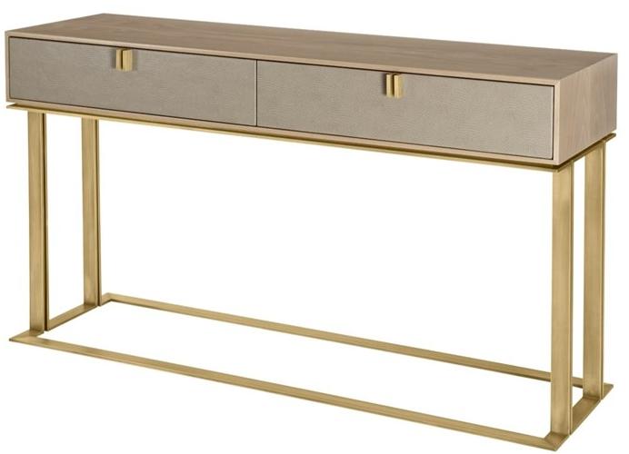 FRATO Прямоугольная консоль из латуни и дерева с ящиками Brisbane Ffu090015aaz  - Вид №1