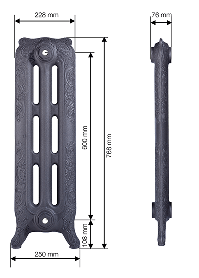 Чугунный радиатор GuRaTec Apollo 765 11 секций 7823 - Вид №1