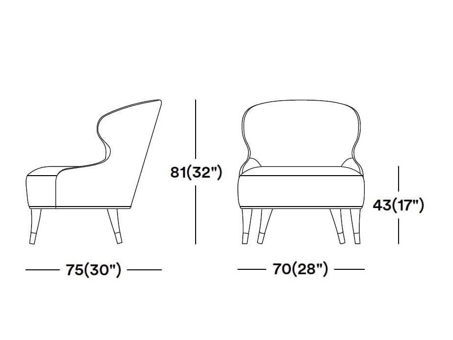 Тканевое кресло с подлокотниками Tirolo ARCH-00097143 - Вид №3