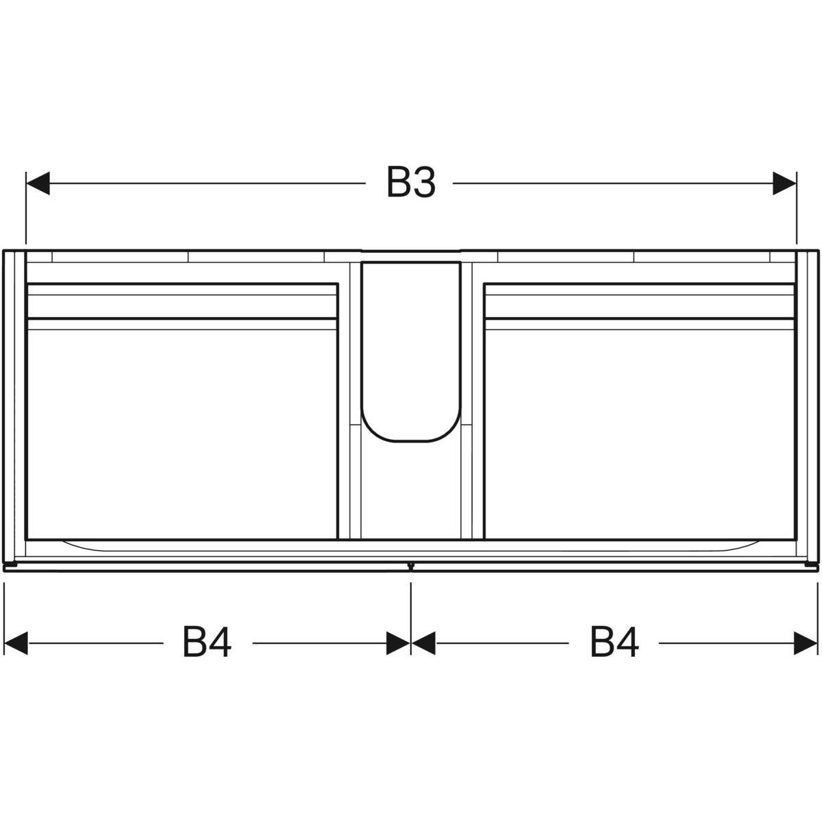 Двойной подвесной умывальник с ящиками Geberit Xeno2 ARCH-00014308