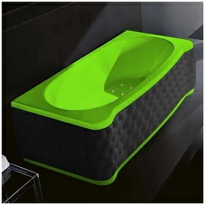 Ванна Gruppo treesse New Classic Young STA-V674C-DX-KC-SZ салатовая с золотой фурнитурой с аэромассажем прямоугольная правая чёрная кожа