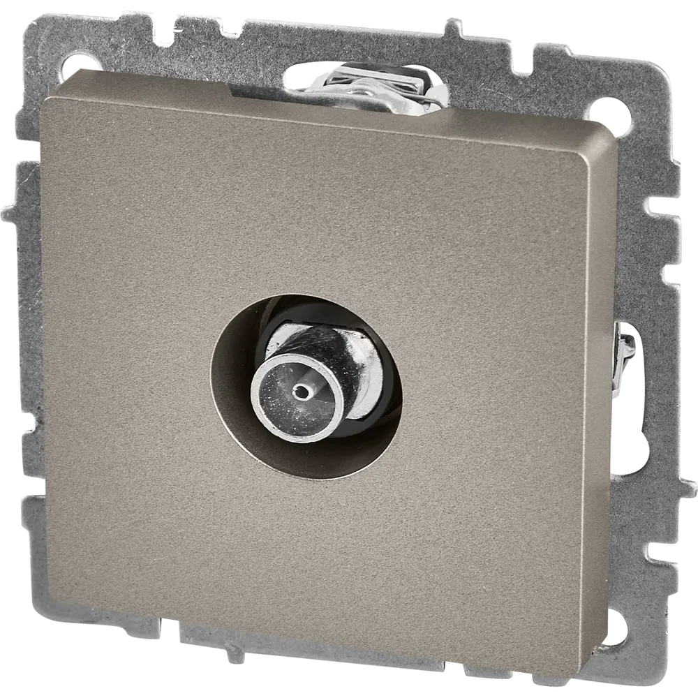 Розетка TV IEK Brite для скрытого монтажа с коаксиальным подключением 87761618 STLM-1527629 - Вид №1