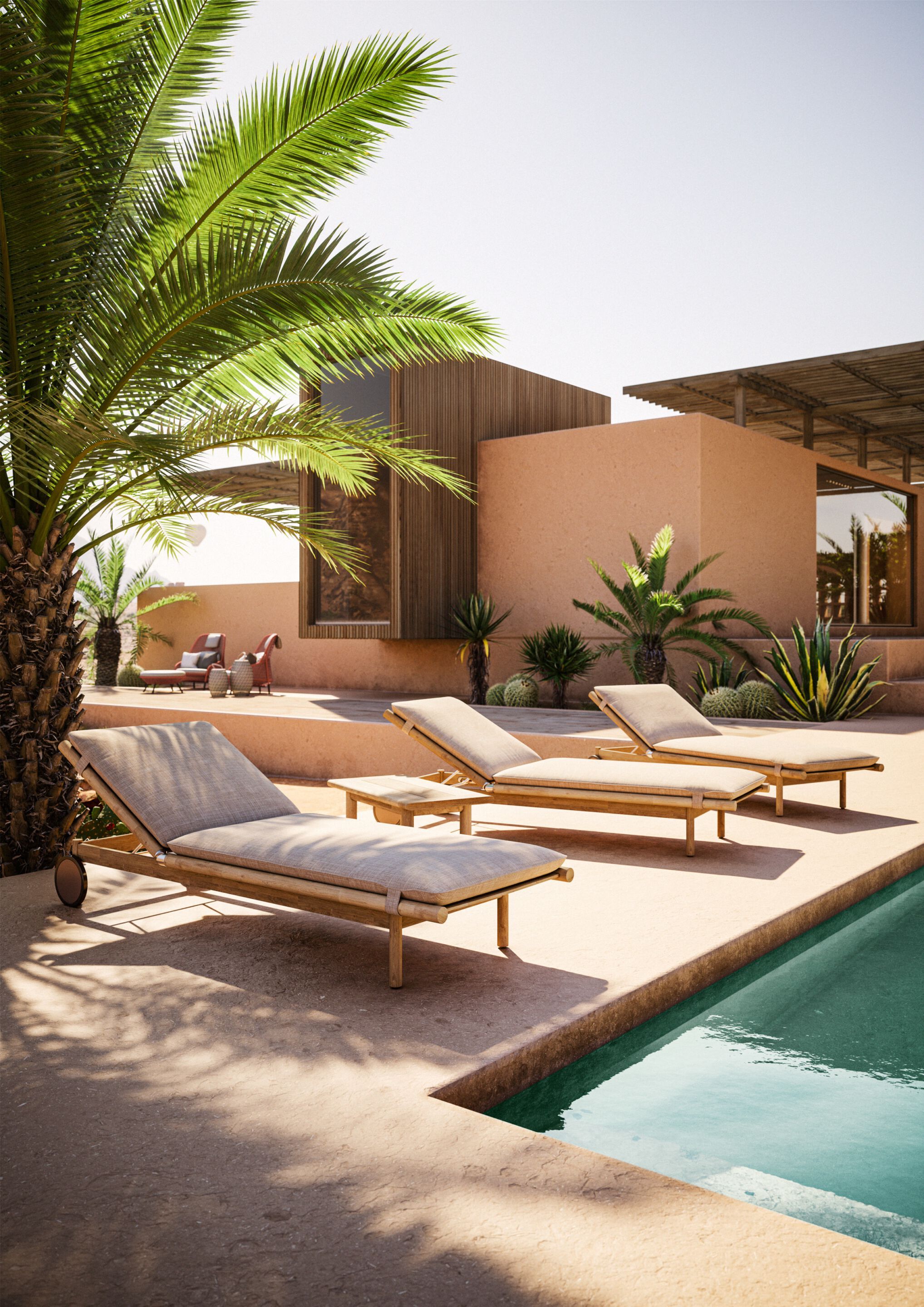 ТИК и ткань откидной садовый шезлонг DEDON TIBBO ARCH-00082802 - Вид №4